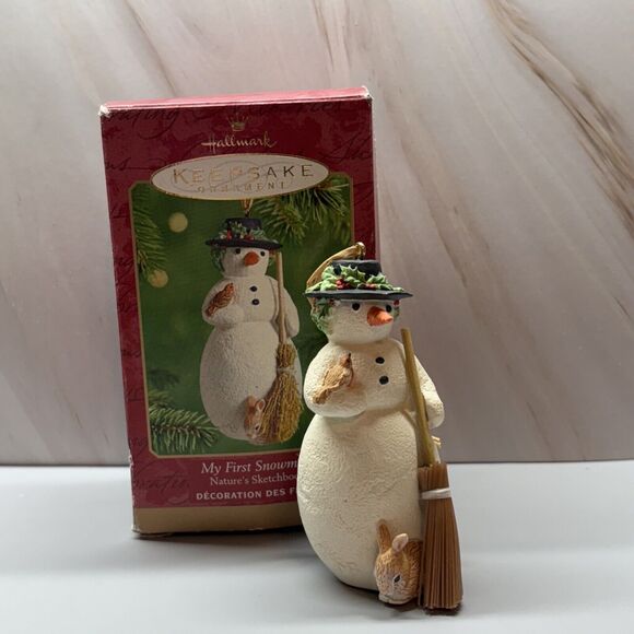 2001 Hallmark Keepsake Ornament My First Snowman Nature's Sketchbook - Picture 1 of 5